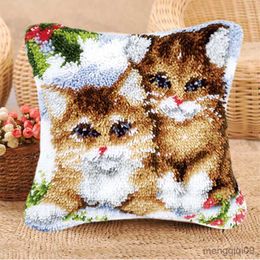 Chinese Products DIY Bordir Bantal Hewan Belum Selesai Bantal Tangan Cross Stitch Bagian Bordir Karpet R230807