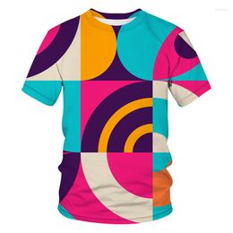 Men's T Shirts 2023 Summer Geometry Pattern Print Shirt Fun T-shirt Hip-hop Clothing Short-sleeve 3d Printedstreet Tops