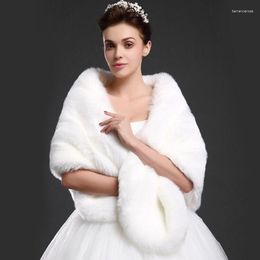 Scarves Arrival Winter Bride Faux Fur Shawl Imitation Wrap Wedding Unreal White Black Red Fluffy Warm Cape