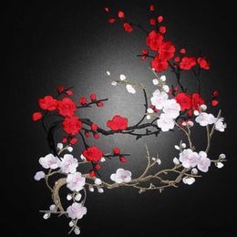 Chinese Products Buah Plum Blossom Bunga Applique Pakaian Bordir Patch Kain Stiker Besi Patch Perbaikan Bordir R230807