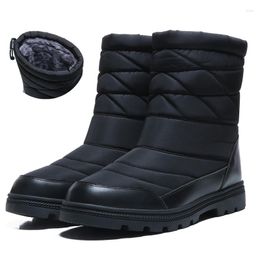 Boots Winter Shoes Men Outdoor Snow Warm For Leisure Walk Casual Fashion Men's Plush Luxury Boot Man