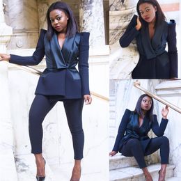 African Black Women Suits Summer Leisure Slim Fit Evening Party Prom Blazer Red Carpet Outfit Tuxedos Jacket Pants261h