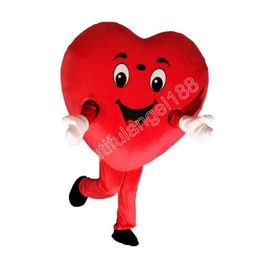 professional Heart Mascot Costume Cartoon Character Outfit Suit Halloween Party Outdoor Carnival Festival Fancy Dress for Men Women