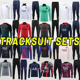 Long sleeve MBAPPE HAKIMI mESSIS soccer Tracksuits SERGIO RAMOS 23 24 Maillots de football 2023 2024 HAKIMI Training sets MARQUINHOS VERRATTI pSGS tracksuit kits