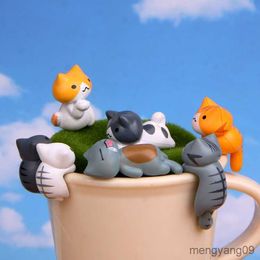 Planters Pots Buah/Set Lucu Neko Meow Dano Kucing Pot Bunga Pemandangan Boneka Mini Balkon Pot Bunga Rumah R230807