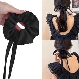 Hair Clips Colourful Long Ribbon Bowknot Scrunchies Elastic Rope Summer Holder Festival Woman Supplies