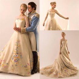 Vestido Gowns De Noiva New Fashion Design Cinderella Princess Embroidery Wedding Dresses Champagne Ball2754