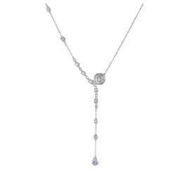 Pendant Necklaces Lariat Style Camellia Flower Tassel Teardrop Necklace For Wedding Bridal Gift Accessory