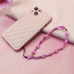 Cell Straps Charms Mobile Lanyard Short Wrist Strap Pendant Colourful Love Women's Fashion Anti-lost Lanyard Tide Brand Lanyard for Keys