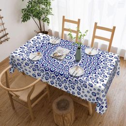 Table Cloth Rectangular Fitted Nazar Turkish Eye Circular Ornament Oilproof Tablecloth Outdoor 40"-44" Cover