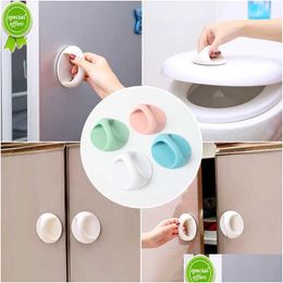 Door Locks 1/5Pc Punch- Seamless Handle Round Sticky For Cupboards Window Ders Wardrobe Handles Balcony Glass Sliding Drop Delivery Dhckf