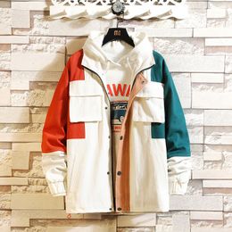 Mens Jackets Korean Fashion Men Bomber Oversized Outdoor Cargo Coat Solid Cotton Casual Mens Womans Windbreaker Outwear 230804