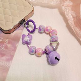 Cell Straps Charms Mobile Lanyard Short Bell Bead Ring Buckle Pendant Round Bead Pendant Universal Case Anti Loss Lanyard Strap