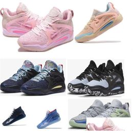 High-Quality Pink Foam Basketball Sneakers for Men - KD 15 Aunt Pearl Design with Box - Available in US Sizes 7-12 - Drop Delivery accessories Included