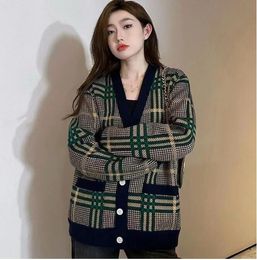 Designer Womens Designer V-neck knitted sweater high version cardigan sweater jacket Women's Clothing