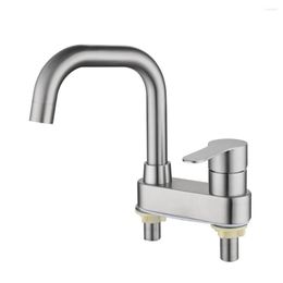 Bathroom Sink Faucets Tap Faucet Basin Accessories Single Handle 2 Holes 304 Stainless Steel Ceramic Valve