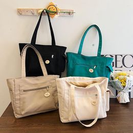 Duffel Bags Office Women Handbags Large Capacity Letter Print Horizontal Square Solid Color Zipper Shoulder Travel Totes
