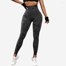 Active Pants Seamless Yoga High-waisted Hip Lift Leggings Sports Fitness Trend Flow Dry Camouflage Print Sweatpants For Women