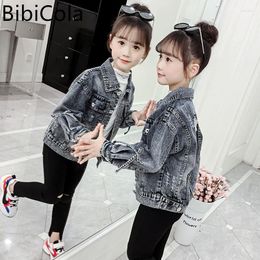 Jackets Girls Korean Version Of Denim Jacket Spring 2023 Foreign Style Fashion Three-dimensional Flower Top Children's Coat Trend