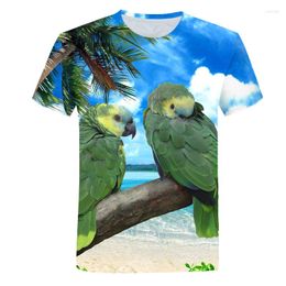 Men's T Shirts 2023 Parrot Printed Tshirt Hip Hop Tee Bird Animal 3D Unisex T-shirt Cool Street Oversized 5XL Shirt