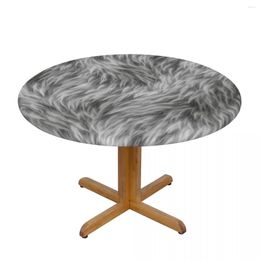 Table Cloth Modern Round Cover Stretch Tablecloth Animal Hair Texture Home Decorative