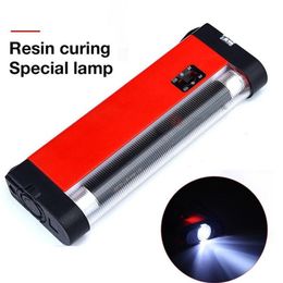 Red Resin Curing Special Lamp UV Lamp Curing Resin Glue Special Set Tool Car Front Windshield Glass Crack Repair Tool310y