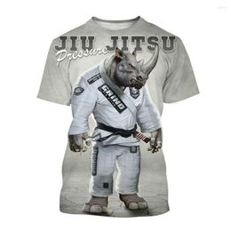 Men's T Shirts Summer Shirt For Men Brazil Jujitsu Enthusiast Wrestle Clothing 3D Animal Graphic Oversized Tee Casual O-neck Short Sleeve