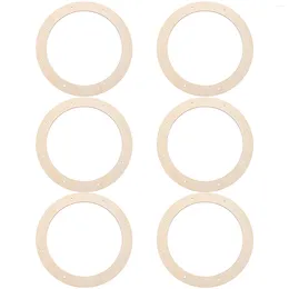 Decorative Flowers 6 Pcs Wreath Frame Wood Crafts Garland Decor DIY Rings Round Backdrop Stand Making Bedroom Wall