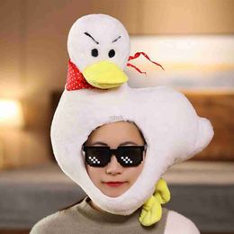 Party Hats Funny Cute Soft Warm Winter Plush Duck Hat Holiday Party Headwear Cap Beanie Hat Kids Adults Gifts One Size Halloween Costume HKD230807