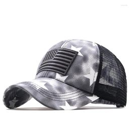 Ball Caps Women Men USA Flag Mesh Baseball Cap Fashion Male Female Breathable Snapback Hats Unisex Trucker