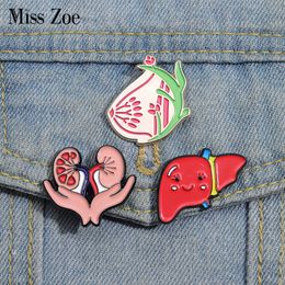 Breasts Kidney Liver Enamel Pins Custom Organs Brooches Lapel Badges Biology Anatomy Medical Jewelry Gift for Kids Friends