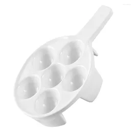 Dinnerware Sets White Ceramic Escargot Plates 6 Compartment Holes Snail Mushroom For Home Restaurant