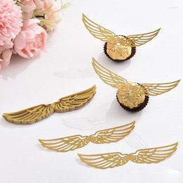 Party Decoration 50pcs 3D Wings Card Insertion Wizard Theme Birthday Halloween Christmas Wedding Chocolate Cupcake Table Centrepiece Decor