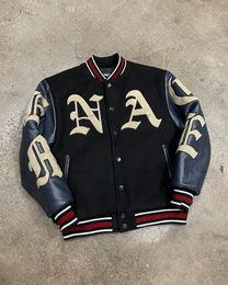 Men's Jackets American retro style embroidered puzzle baseball suit men's winter high street casual couple jacket coat trend baseball jacket 230807