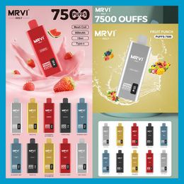 Mrvi Holy 7500 Puffs Disposable Vape Pen E Cigarette Device With 600mAh Battery 15ml Pod Prefilled Catridge rechargeable Screen Display CNC Slick Prime