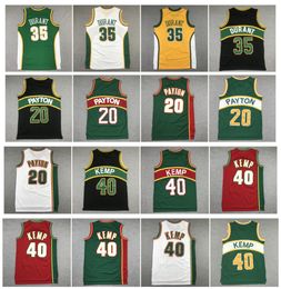 Kevin Durant Supersonic Basketball Jersey Seattle Gary Payton Shawn Kemp M Throwback Red Yellow Green White Black Size