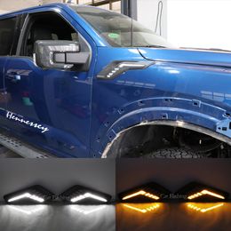 2PCS Car Fender Light For Ford Raptor F150 2022 2023 LED Daytime Running Light Turn Signal Lamp DRL Side Marker Lamp