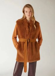 loro piano pianaa Coats Vest High-quality loro Autumn Womens and Winter Cashmere Fur Camel Vest