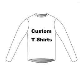Racing Jackets CFDiseno Custom Cycling T Shirt Long Sleeve Running Compression Tights 3D Printing Sports T-shirt Dry Quick Fitness