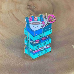 Pins Brooches Pretty Craft Cart Hard Enamel Pin Cute Art Craft Badge Pins Fashion Accessories Gift HKD230807