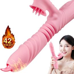 Dildo Vibrator for Automatic Telescopic Peristalsis Mimic Penis Wigglingfemale Insert Masturbation Adult Supplies Women