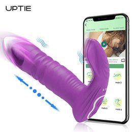 Bluetooth App Thrusting Vibrator Female Clitoris Stimulator g Spot Dildo Adult Supplies for Panties