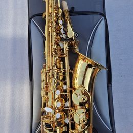 High quality 700Q type E-flat alto saxophone lacquered gold brass professional playing jazz instrument with accessories