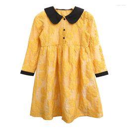 Girl Dresses 2023 Spring Girls Embroidered Dress Waist Shrinking Kids Clothing Children Princess #7254