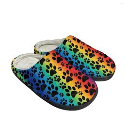 Slippers Cartoon Gradient Colour Dog Creative Print Cotton For Teenage Girls Autumn Fashion Breathable Ladies Footwear Shoes