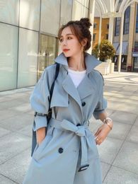 Women's Trench Coats Coat Clothing Midi Jackets Loose Spring Autumn England Style Windbreaker Fashion Long Sleeve Tops