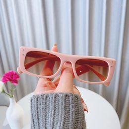 Sunglasses INS Fashion Small Square Frame For Women 2023 Trendsetter Luxury Designer Multicolor Eyewear Lady