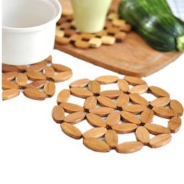 Table Mats TINGKE Kitchen Insulation Mat - Bamboo Square Coasters For Pots Pans And Cups Accessories Gadgets