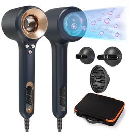 Hair Dryers Chignon Super Sonic Dryer Machine Curly Diffuser Blow Professional Hairdryer Leafless Blowdryer Ionic Air Blower 230807