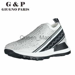 Dress Shoes Leathe Insole Sneakers Women Bling Tenis Slip on Flat Sock Loafer Crystal Casual Shoes Good Quality Authorised Italy Brand J230807